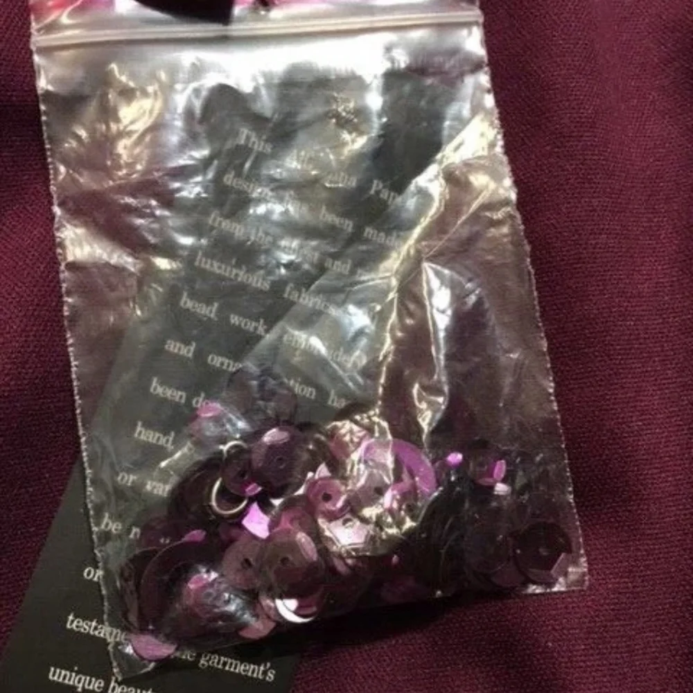 Adrianna Papell Beaded Long Blouson Dress Cassis 8 NWT - Picture 10 of 16